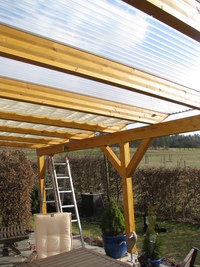 Sonnensegel Terrassendach - 91 x 330 cm - uni wei