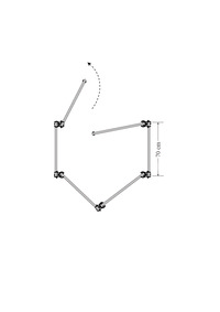 Umkleide (2) Kabine komplett - Paravent Rahmen gesteckt in Form einer Schnecke  - hell silbergrau 