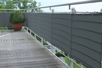 Balkonbespannung  B75 x L500 cm Farbe uni anthrazit - hochwertiger u. waschbarer Sichtschutz fr Balkon und Terrasse